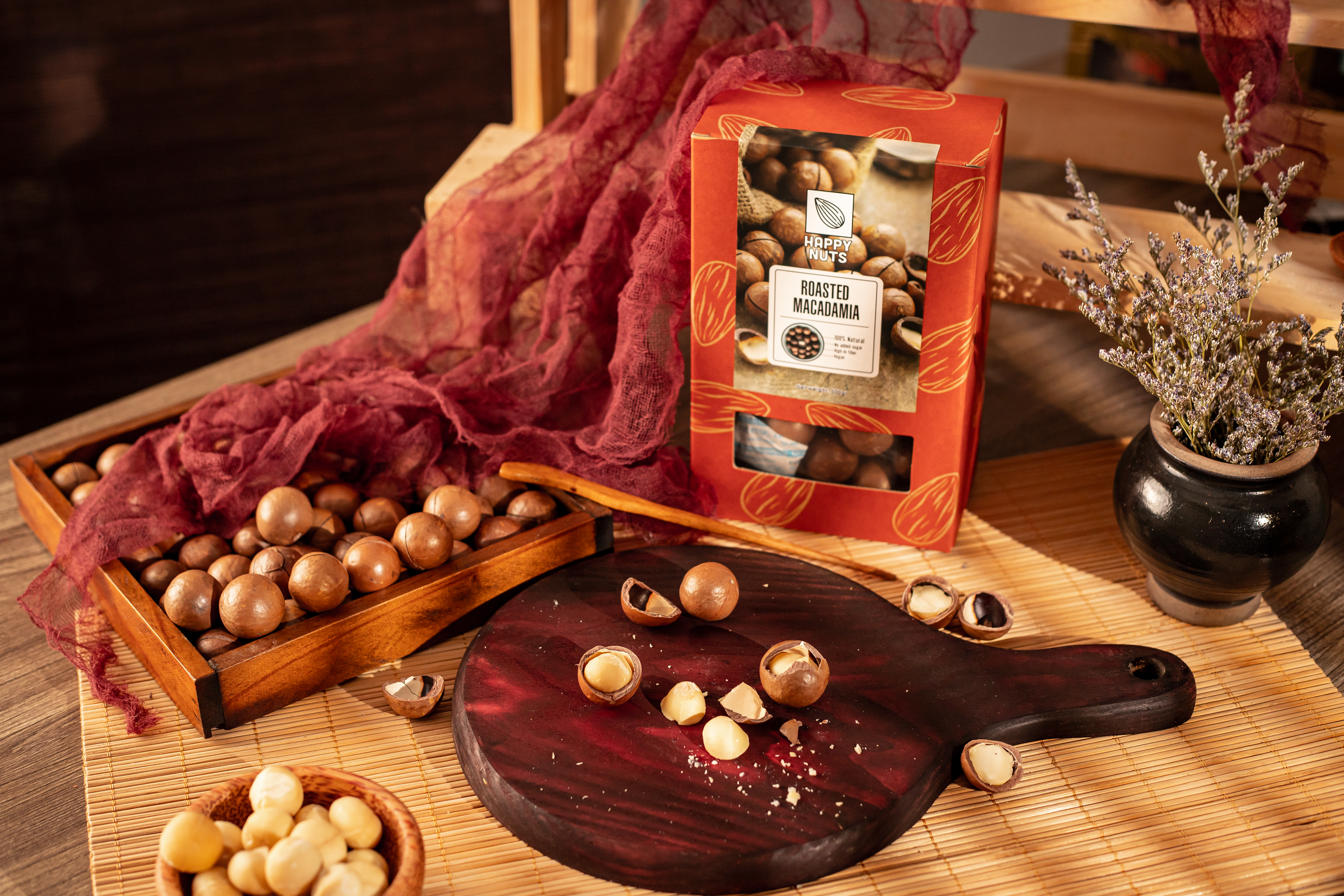 (Tặng 500g yến mạch) Hạt Macca Rang Happy Nuts nguyên vỏ 500gr